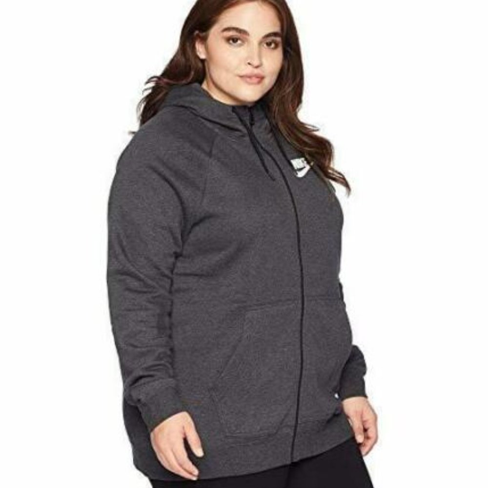 NWT Nike Women's 2X Gray Rally Full Zip Hoodie - Picture 2 of 3